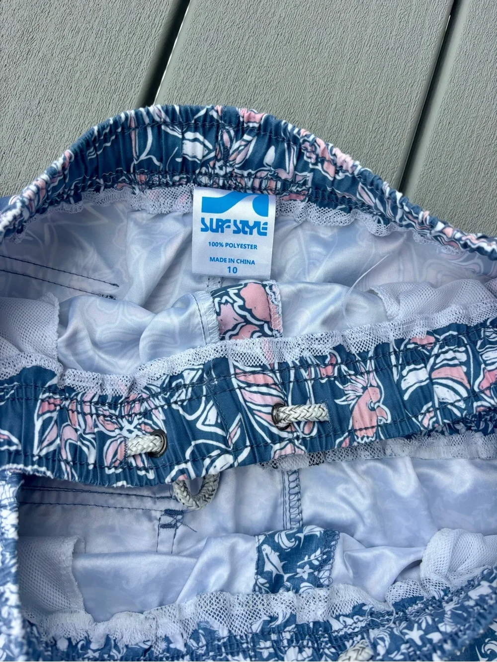 Surf Style Boys Size 10 Swim Trunks Set Tropical & Ocean Life Cut Out Liner